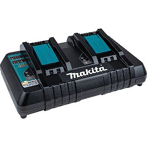 Carregador de baterias de lítio duplo Makita 14,4V e 18V com entrada usb 220V - DC18RD Rapido 196937-8
