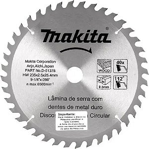 Disco de Serra para Madeira 235 x 25.4 x 40 Dentes - D-51378 (9 1/4)