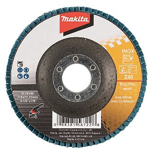 Disco Flap para Metal/Inox Makita 115Mm 40 D-74186
