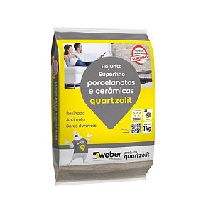 Rejunte Quartzolit Porcelanato 1Kg Cinza Outono