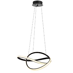 Lustre Pendente Space Saturno Led Preto 50W 3000K D500X1000Mm Llumm Bronzearte