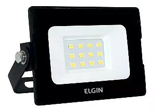 Refletor Elgin Led Preto 10W Biv Luz Branca 6500K