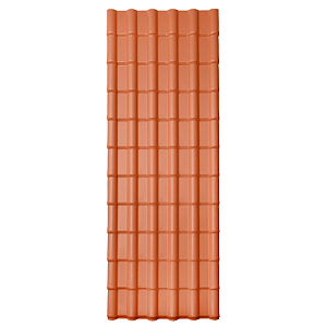 Telha de PVC Colonial Plan Terracota de PVC Lux Telhas 2.42 X 0.88