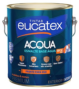 Esmalte Eucatex Brilhante Base Agua 3,6L Branco Pronto para Uso