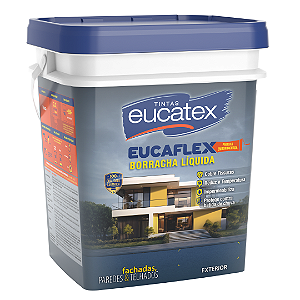 Tinta Emborrachada para parede - Borracha Líquida Eucaflex Balde 20kg Branco Eucatex