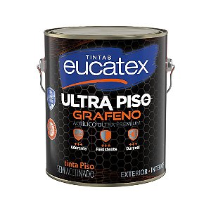 Tinta Acrílica Ultra Premium Piso Grafeno Eucatex Semiacetinado Galão 3.6L Branco