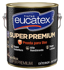 Tinta Acrílica Super Premium Eucatex Fosco Galão 3.6L Branco