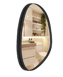 Espelho Orgânico Marsala com Borda cor Preta 60x40cm Vmex