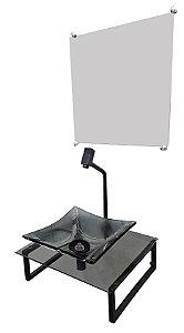 Gabinete de Vidro Pensilvania com Cuba e Espelho Vmex Fume 40x35cm