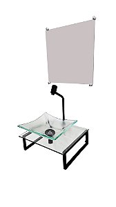 Gabinete de Vidro Pensilvania com Cuba e Espelho Vmex Incolor 40x35cm