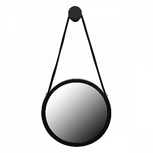 Espelho Orgânico Florença Redondo com Borda cor Preta 50cm Vmex