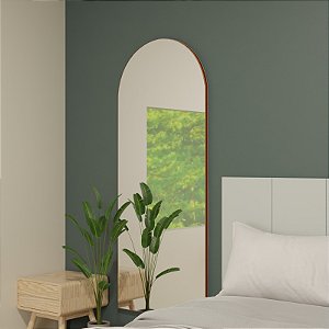 Espelho Orgânico Padua Retangular com Borda cor Caramelo 150x60cm Vmex