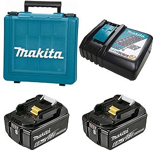 Kit com 2 Baterias 18V 6.0Ah, Carregador Bivolt e Maleta - Makita KITMAK1860B