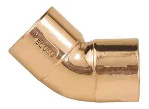 Cotovelo Sem Anel para Solda Eluma R.606 - 45° - 22 mm Cobre (3/4)