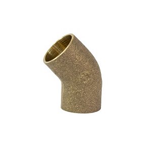 Cotovelo Sem Anel para Solda Eluma R.606 - 45° - 35 mm Bronze (1.1/4)