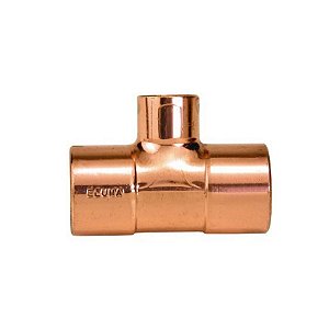 Tê de Cobre Eluma com Redução no Centro R.16 - 35 x 15 x 35 mm