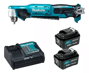 Furadeira Angular Makita 12V DA332DSMJ 10mm com 2 Baterias 4Ah, Carregador e Maleta