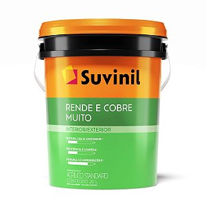 Látex Acrílico Fosco Suvinil Rende & Cobre Muito 20L Branco Neve