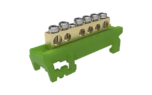 Barramento Terra 12 Furos p/ Trilho DIN Verde – Soprano