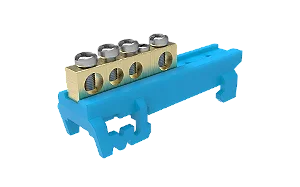 Barramento Neutro 2+10 Furos p/ Trilho DIN Azul – Soprano