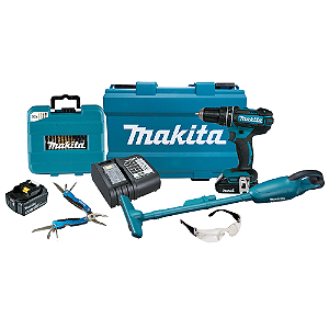 Kit Makita 18V DHP482SY + DCL180Z com Acessórios e Carrregador