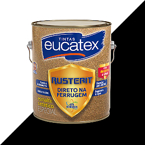 Esmalte Rusterit Eucatex Direto na Ferrugem Preto Brilhante – Galão 3L
