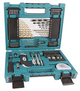 Jogo de brocas, bits e soquetes Makita D-33691 com 71 peças