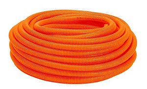 Conduite Corrugado Reforcado Flexível Pvc 3/4 25mm 50 Metros Laranja