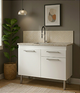 Gabinete para Cozinha Fimap Vitória 0,94m Branco