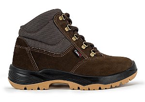 Botina de Segurança Crival Infinity de Cadarço Bico Polipropileno Marrom CA 49181 - Tamanho 44