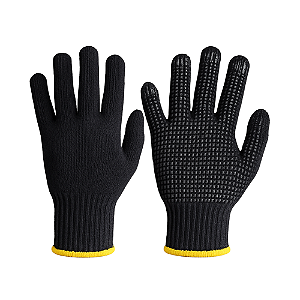 Luva de Segurança Pigmentada Worker Tricotada Algodão Preta CA 31246 - Tamanho 9 (G)