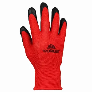 Luva de Segurança Worker Poliéster Banhada em Látex Grip CA 46474 - Tamanho 9 (G)