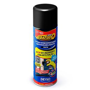 Spray Impermeabilizante Emborrachado Veda Tudo Preto 400ml - Dryko