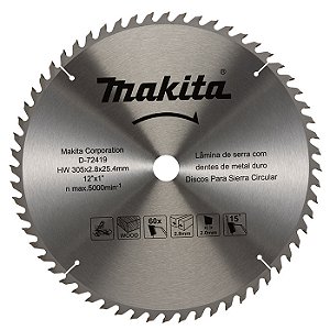 Disco de Serra Circular Makita 305mm x 25.4mm 60 Dentes para Madeira D-72419
