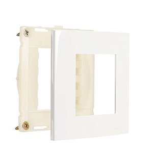Conjunto Placa + Suporte Para Móvel 80x80mm Sleek Branco - 20923