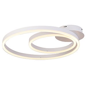 Plafon LED Romanza LLUMM 2 Aros 32W Luz Amarela 3000K Branco