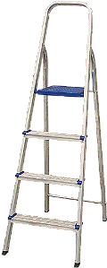 Escada de Alumínio Doméstica 4 Degraus Real