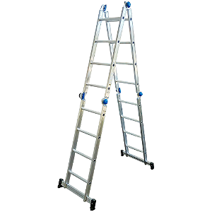 Escada Articulada 13 em 1 Multifuncional - 4x4 (16 Degraus) - Suporta 150kg