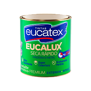 Esmalte Sintético Eucatex Eucalux Secagem Rápida 900ml Vermelho Segurança Brilhante - Metais e Madeiras