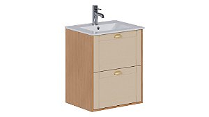 Gabinete para Banheiro Grou 60cm Jequitibá/Areia – Cozimax