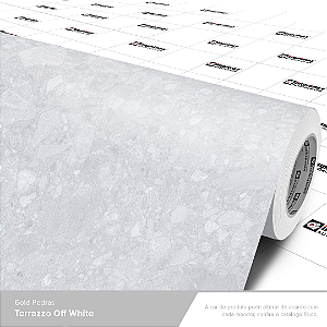 Adesivo Imprimax Gold Pedra Terrazzo Off White Matte Rolo 1,22x12,5m