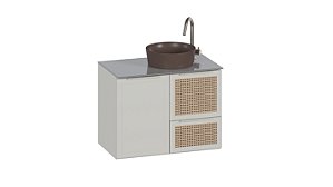 Gabinete para Banheiro em Aço Cupuaçu 80cm Areia (Sem Cuba) – Cozimax