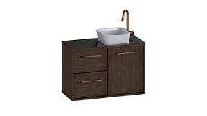 Gabinete para Banheiro em Madeira Cravo 80cm Nogal (Sem Cuba) – Cozimax