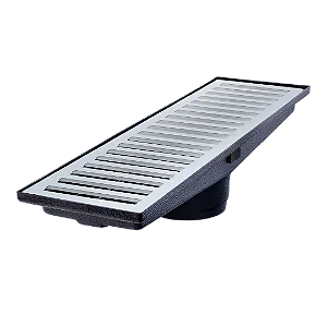 Grelha em Alumínio Coletora com Tela 18cm x 1,00m Sem Baixo Escovado – LGMAIS