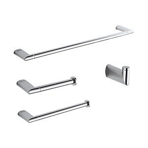 Kit de Acessórios para Banheiro TELCA Cromado 04 Peças - R.93600