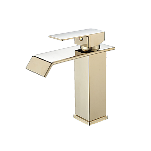 Misturador Monocomando Lavatório TELCA Cascata Baixa Dourado - R.QSM-J3011