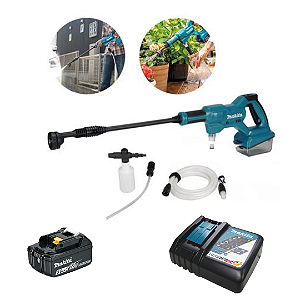 Lavadora de Alta Pressão Portátil a Bateria 18V DHW180P Com bateria 3Ah e Carregador Makita