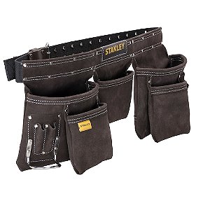 Cinto Porta-Ferramentas de Couro Stanley STST1-80113 com 11 Bolsos e Suporte de Aço para Martelo