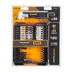 Jogo de Bits de Impacto DeWalt FlextorQ McLaren F1 DT70782-QZ com Adaptador Angular 33 Peças