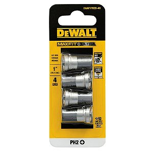 Kit 4 Bits Phillips PH2 para Drywall com Limitador Dewalt Maxfit Ultra DWAF1PH2D-4H